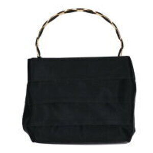 Gucci Bamboo Hand Bag Suede Black